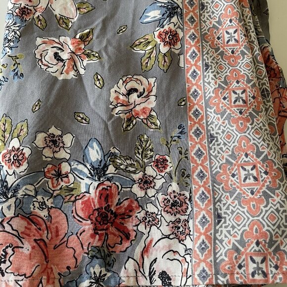 Angie Kimono Womens sz M Peach Floral Boho Festival Hippie Swim Beach Cover Up - Picture 7 of 7